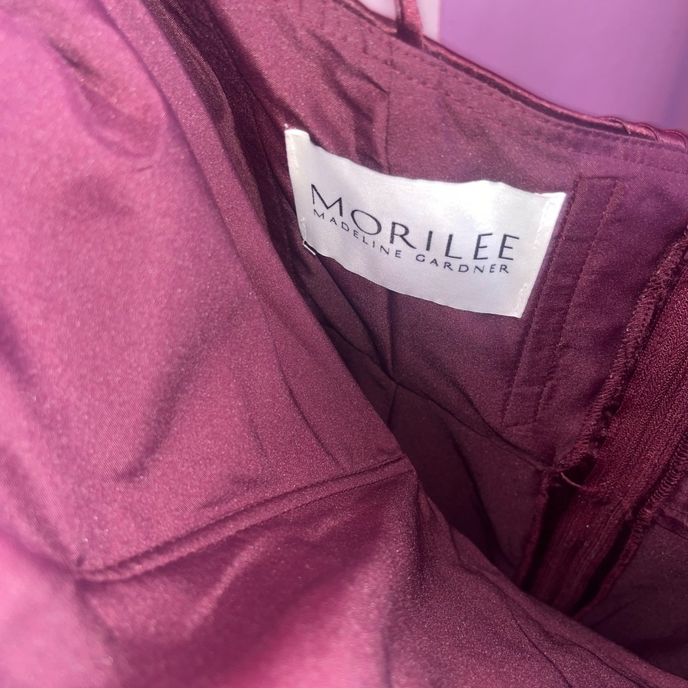 Mori Lee Charcoal Satin Dress